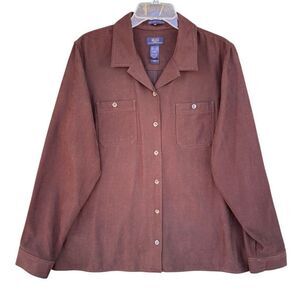 Crazy Horse Brown Button Down Shirt Jacket Men’s Size X-Large Resists Stains